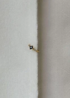 Otiumberg Black And White Sapphire Huggie Hoop