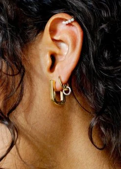 ACCESSORIES Otiumberg Chunky Square Hoops - Gold