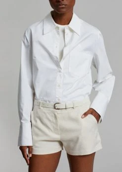 The Frankie Shop CLOTHING Palma Linen Shorts - Oat Melange