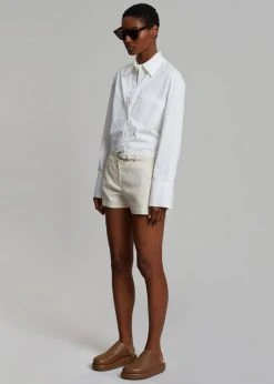 The Frankie Shop CLOTHING Palma Linen Shorts - Oat Melange