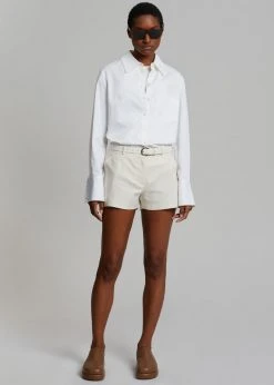 The Frankie Shop CLOTHING Palma Linen Shorts - Oat Melange