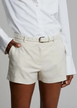 The Frankie Shop CLOTHING Palma Linen Shorts - Oat Melange