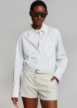 The Frankie Shop CLOTHING Palma Linen Shorts - Oat Melange