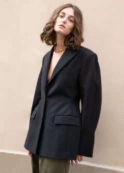 The Frankie Shop Colette Hourglass Blazer - Black CLOTHING