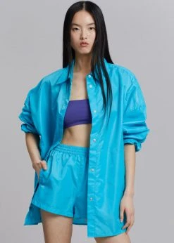 The Frankie Shop CLOTHING Perla Gym Shorts - Turquoise