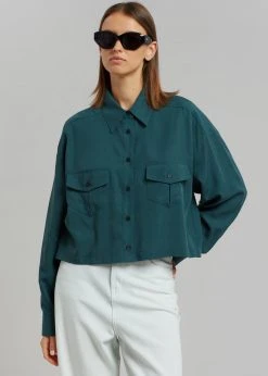 The Frankie Shop CLOTHING Pilar Pocket Shirt - Pine