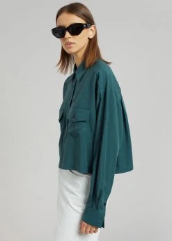 The Frankie Shop CLOTHING Pilar Pocket Shirt - Pine