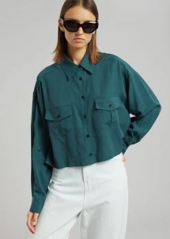 The Frankie Shop CLOTHING Pilar Pocket Shirt - Pine