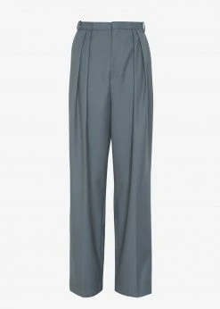 The Frankie Shop Pleat Front Loose Fit Trousers - Gunmetal