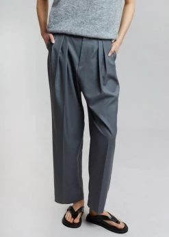 The Frankie Shop Pleat Front Loose Fit Trousers - Gunmetal