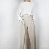 The Frankie Shop Pace Pleated Linen Blend Pants - Sand
