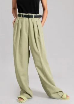 The Frankie Shop CLOTHING Port Pleated Pants - Sage
