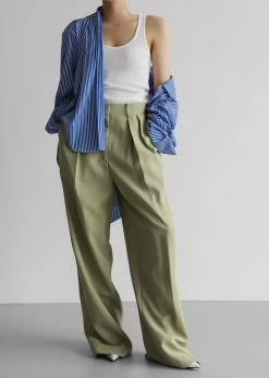 The Frankie Shop CLOTHING Port Pleated Pants - Sage
