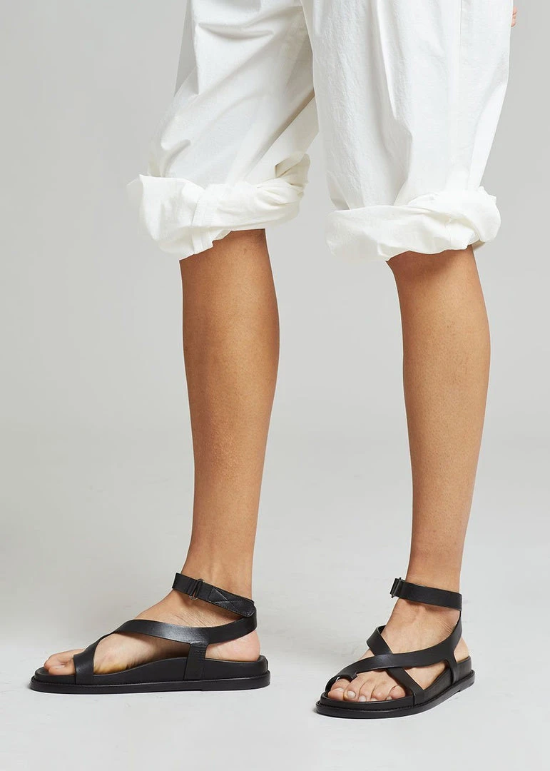 Porte & Paire X TFS Cross Sandal - Black SHOES