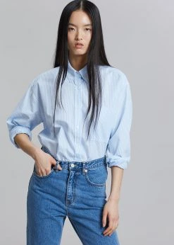 The Frankie Shop Prima Shirt - Blue Stripe CLOTHING