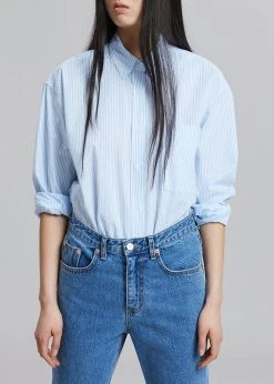 The Frankie Shop Prima Shirt - Blue Stripe CLOTHING