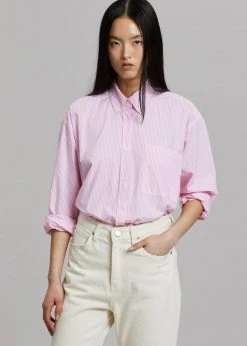 The Frankie Shop Prima Shirt - Pink Stripe CLOTHING