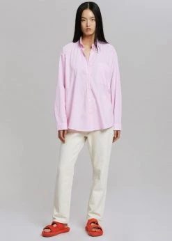 The Frankie Shop Prima Shirt - Pink Stripe CLOTHING