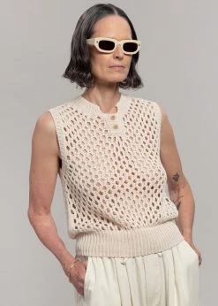 Eter Renata Crochet Vest - Cream