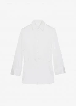 The Frankie Shop Rives Shirt Dress - Optic White CLOTHING