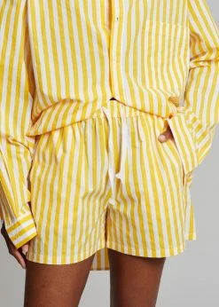 The Frankie Shop Riviera Boxer Shorts - Yellow Stripe CLOTHING