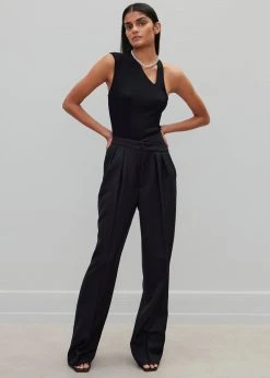 Róhe Liz Asymmetric Tank Top - Noir CLOTHING