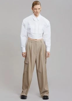 Stage CLOTHING Romi Shoulder Padded Shirt - White