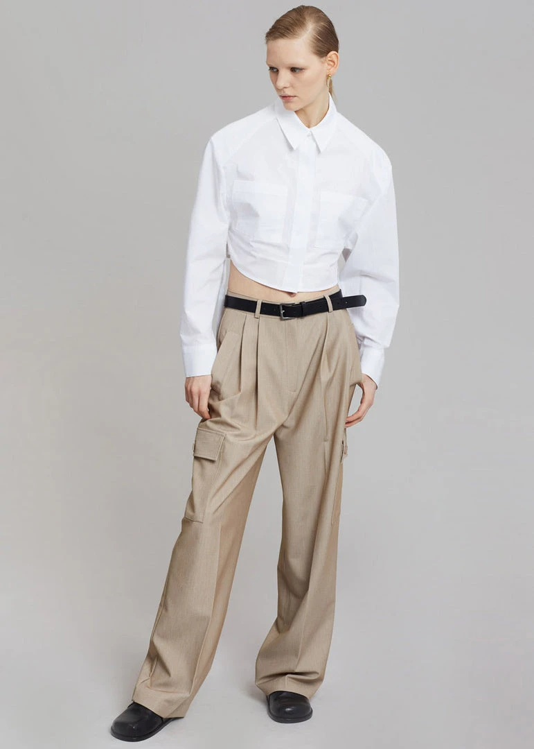 Stage CLOTHING Romi Shoulder Padded Shirt - White