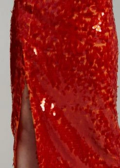 ROTATE Caitlin Skirt - Mandarin Red