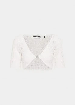 ROTATE Milandran Wrap Top - Bright White