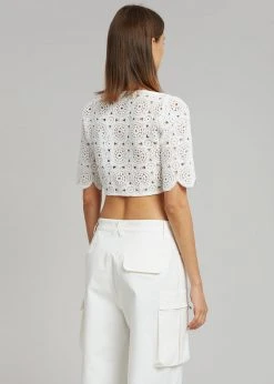 ROTATE Milandran Wrap Top - Bright White