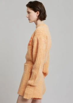 The Frankie Shop ROTATE Susanna Knit Shorts - Orange Pop CLOTHING