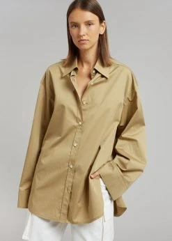 Blossom Rui Rolled Sleeves Shirt - Tan