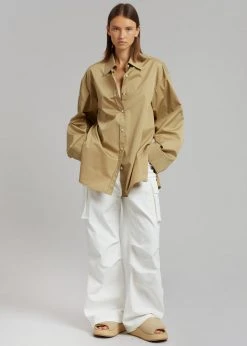 Blossom Rui Rolled Sleeves Shirt - Tan
