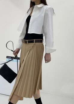 Another J Ruthe Midi Skirt - Sand