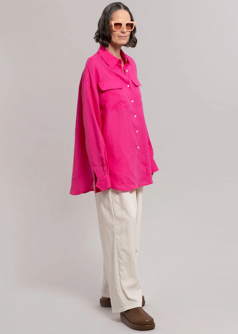 The Frankie Shop Sam Shirt - Fuchsia CLOTHING