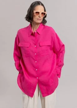The Frankie Shop Sam Shirt - Fuchsia CLOTHING