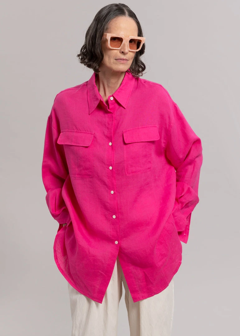 The Frankie Shop Sam Shirt - Fuchsia CLOTHING