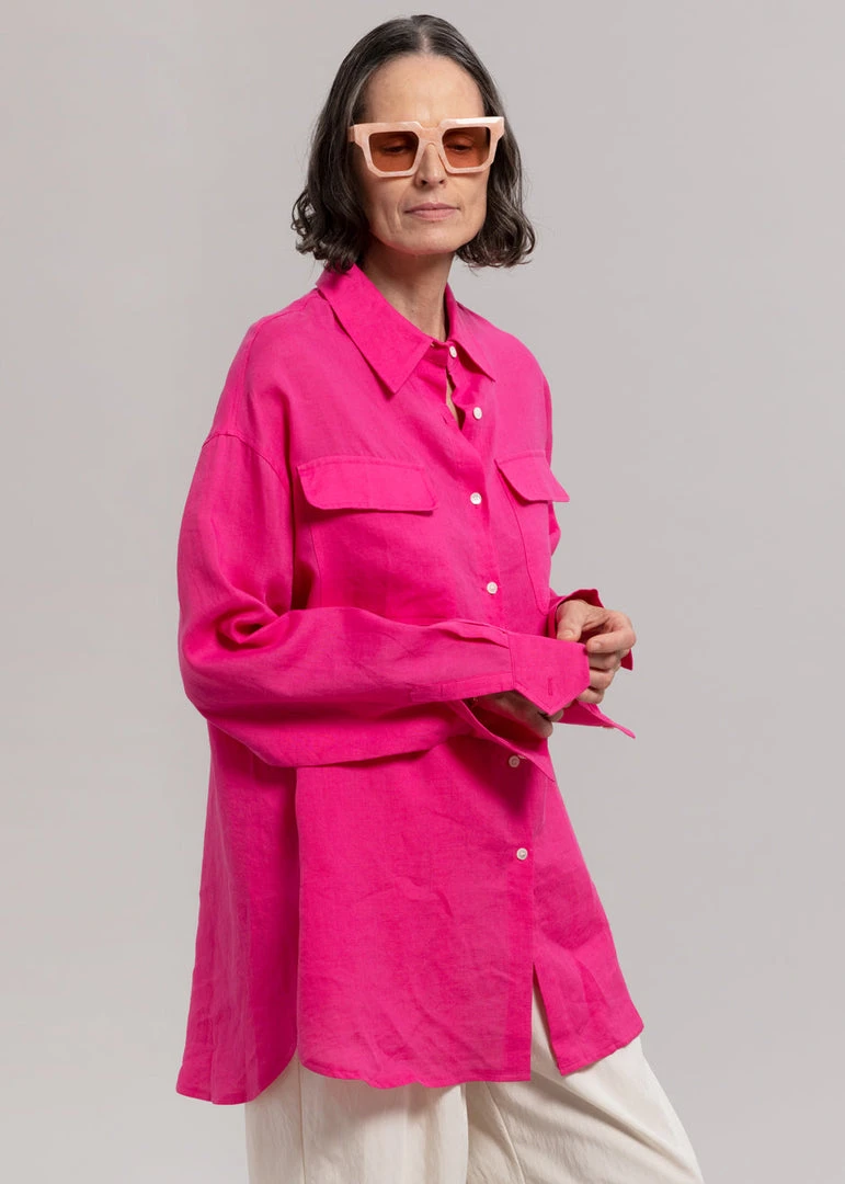 The Frankie Shop Sam Shirt - Fuchsia CLOTHING