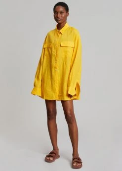 The Frankie Shop CLOTHING Sam Shirt - Gold Yellow