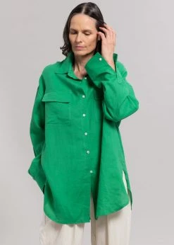 The Frankie Shop Sam Shirt - Kelly Green CLOTHING