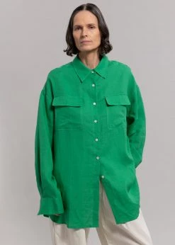 The Frankie Shop Sam Shirt - Kelly Green CLOTHING