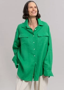 The Frankie Shop Sam Shirt - Kelly Green CLOTHING