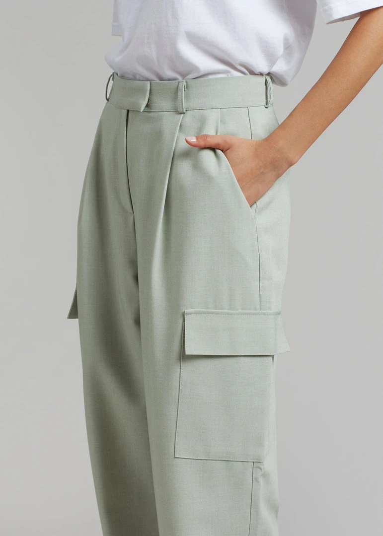 The Frankie Shop Samson Cargo Pants - Mint