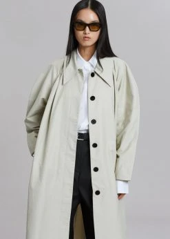 The Frankie Shop CLOTHING Santa Trench Coat - Pale Khaki