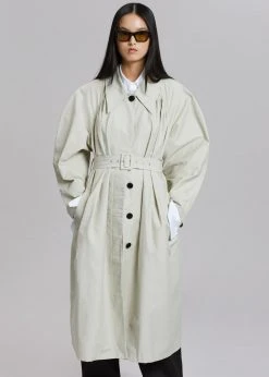 The Frankie Shop CLOTHING Santa Trench Coat - Pale Khaki