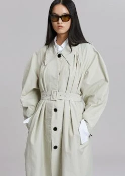 The Frankie Shop CLOTHING Santa Trench Coat - Pale Khaki