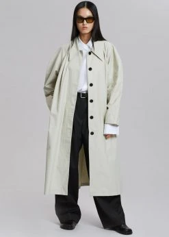 The Frankie Shop CLOTHING Santa Trench Coat - Pale Khaki