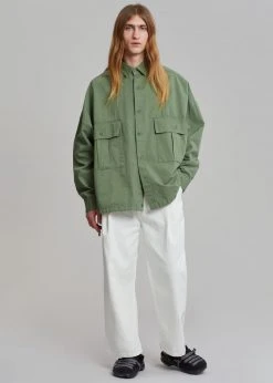 The Frankie Shop Men Seb Cargo Shirt - Army Green
