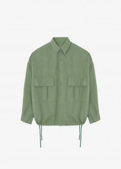 The Frankie Shop Men Seb Cargo Shirt - Army Green